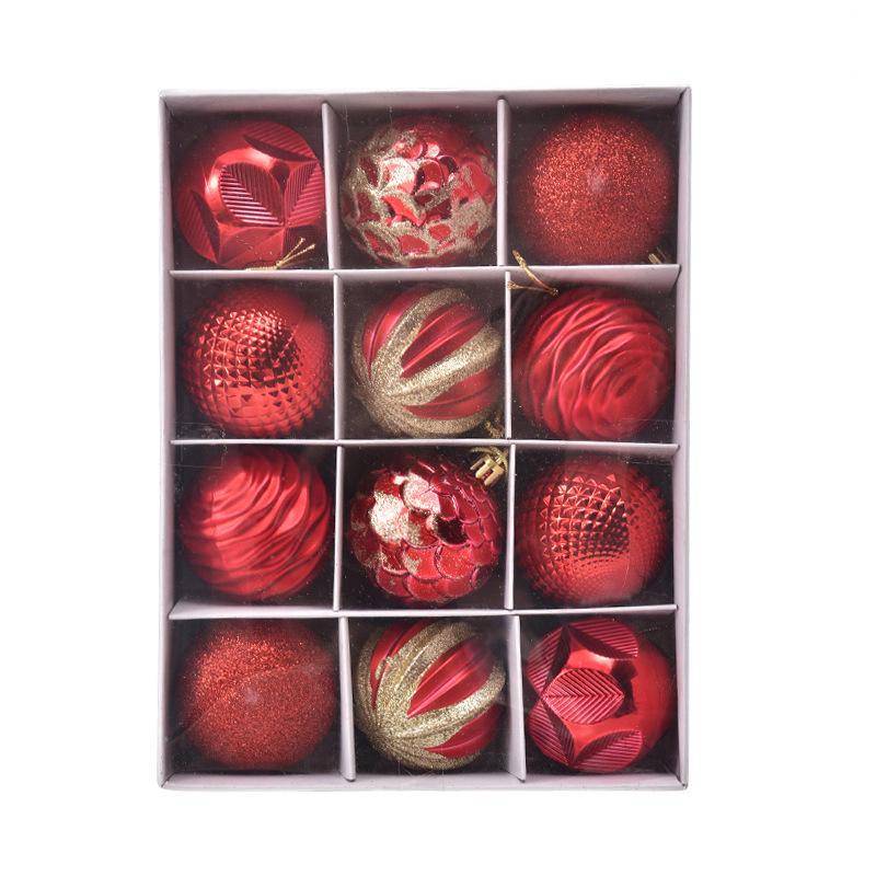 12pc Painted Christmas Ball Set - 6cm Ornaments for Tree & Holiday Decor 6cm (12 pieces) rot von Joom DACH