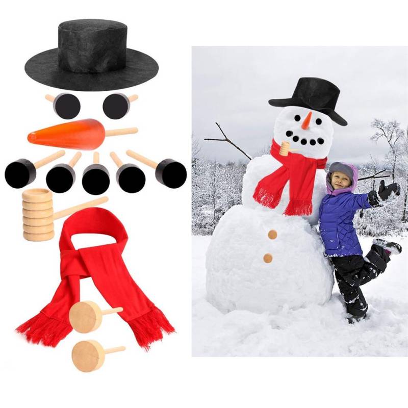 13-teiliges/Set Outdoor Schneemann Dekorationszubehör-Set Winter Weihnachtsdekorationsset für Kinder von Joom DACH