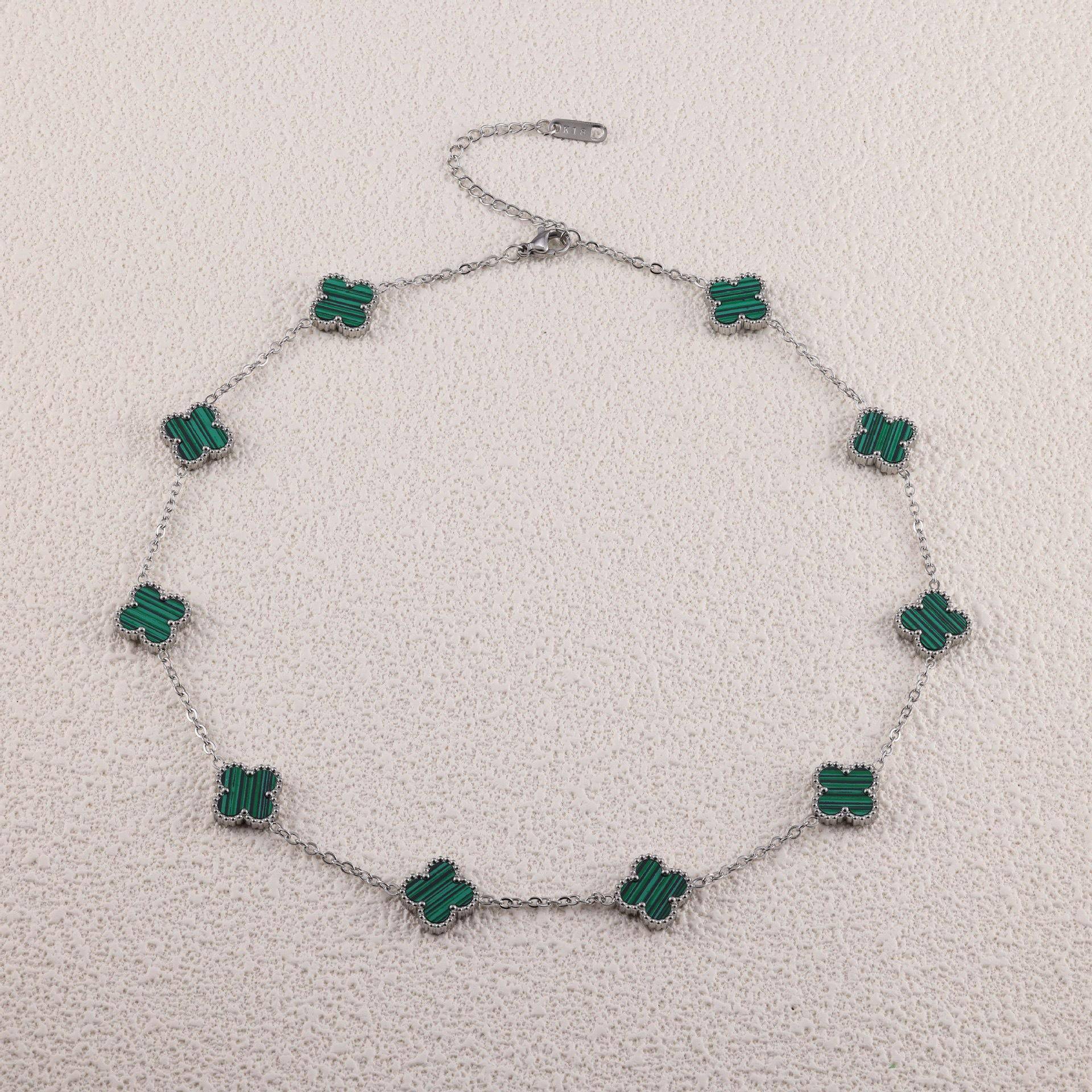 13MM Vierblättriges Kleeblatt Zehn Blüten Halskette Collier Kette Luxus Mode Verliert keine Farbe Titanstahl Collier für Männer und Frauen von Joom DACH