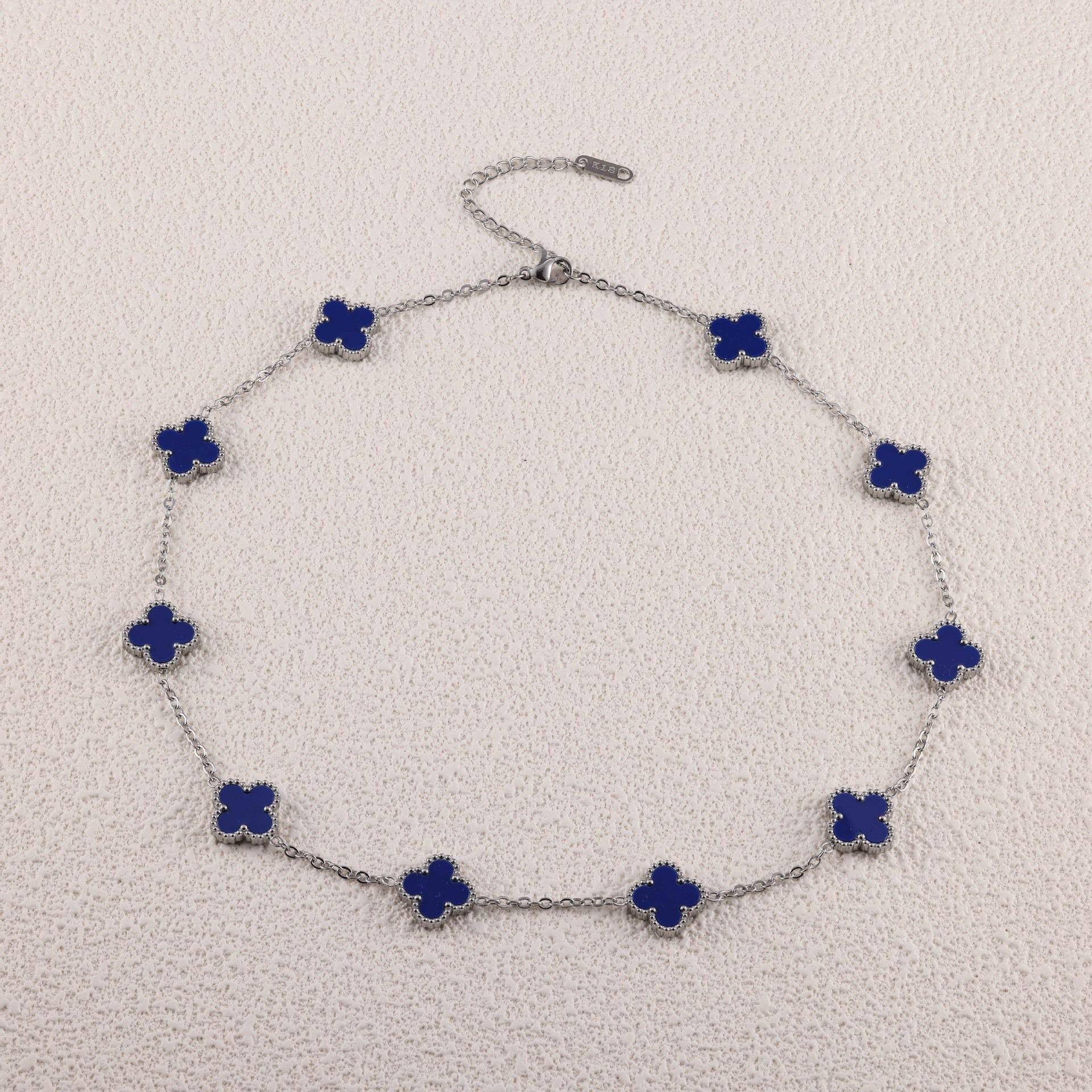 13MM Vierblättriges Kleeblatt Zehn Blüten Halskette Collier Kette Luxus Mode Verliert keine Farbe Titanstahl Collier für Männer und Frauen von Joom DACH