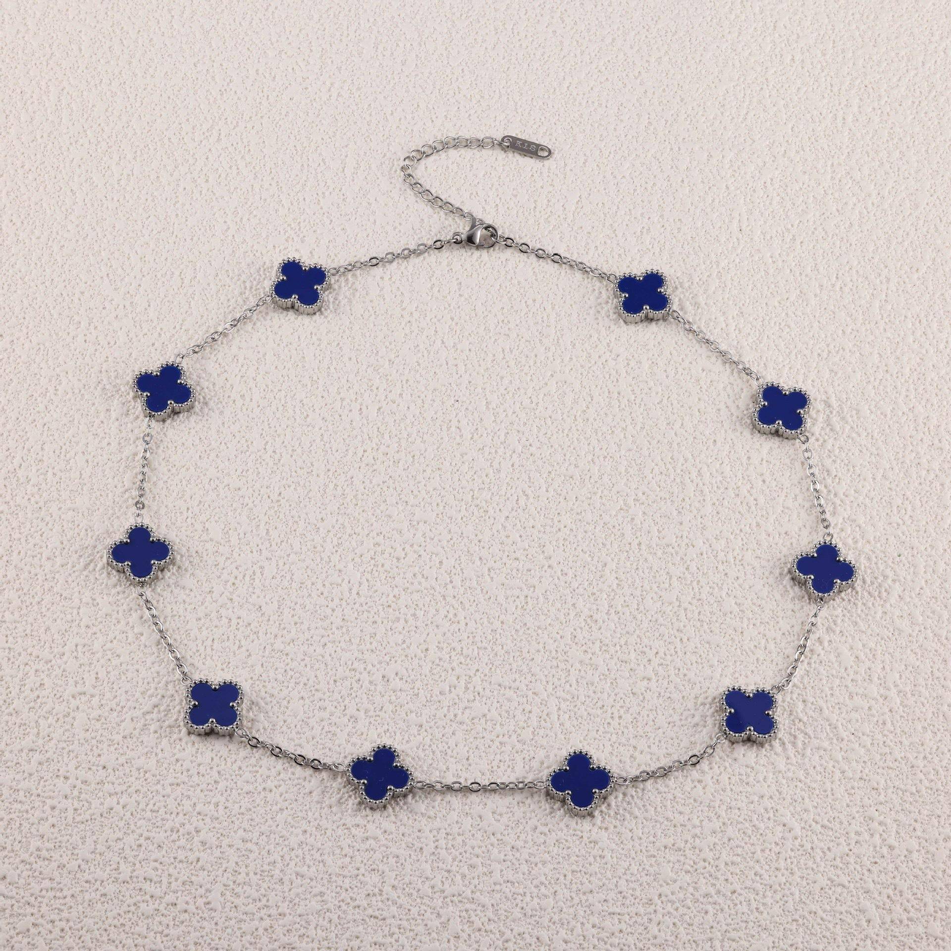 13MM Vierblättriges Kleeblatt Zehn Blumen Halskette Damen Schlüsselbeinkette Mode Kein Farbverlust Premium Gefühl Halskette von Joom DACH