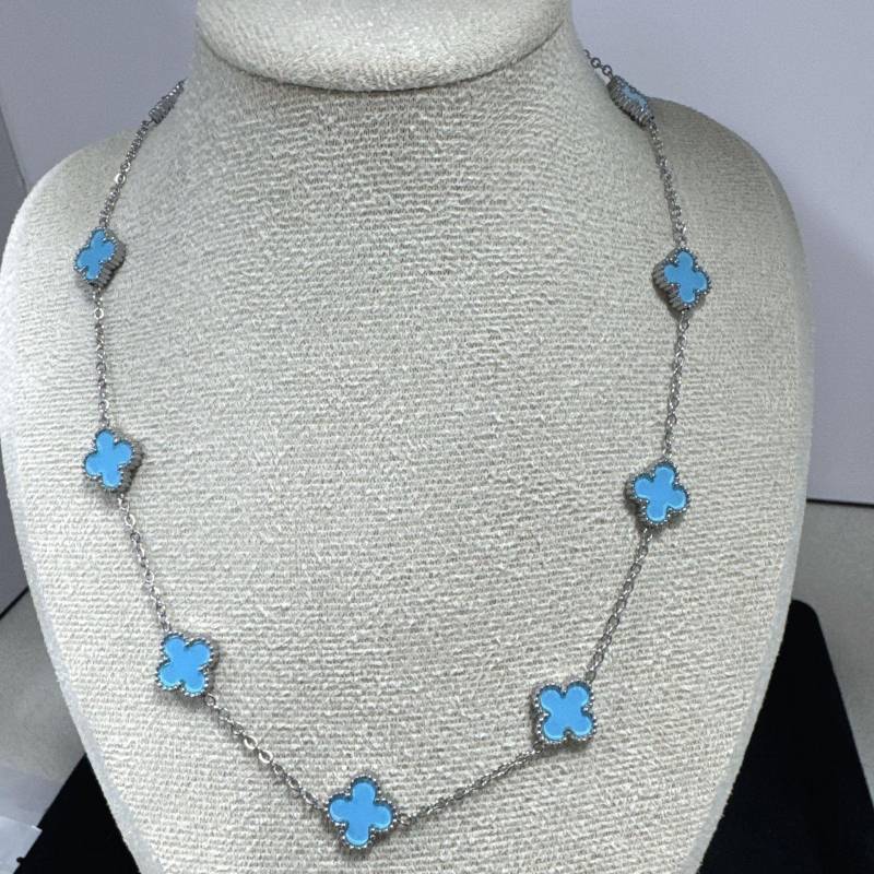 13MM Vierblättriges Kleeblatt Zehn Blumen Halskette Damen Schlüsselbeinkette Mode Kein Farbverlust Premium Gefühl Halskette von Joom DACH