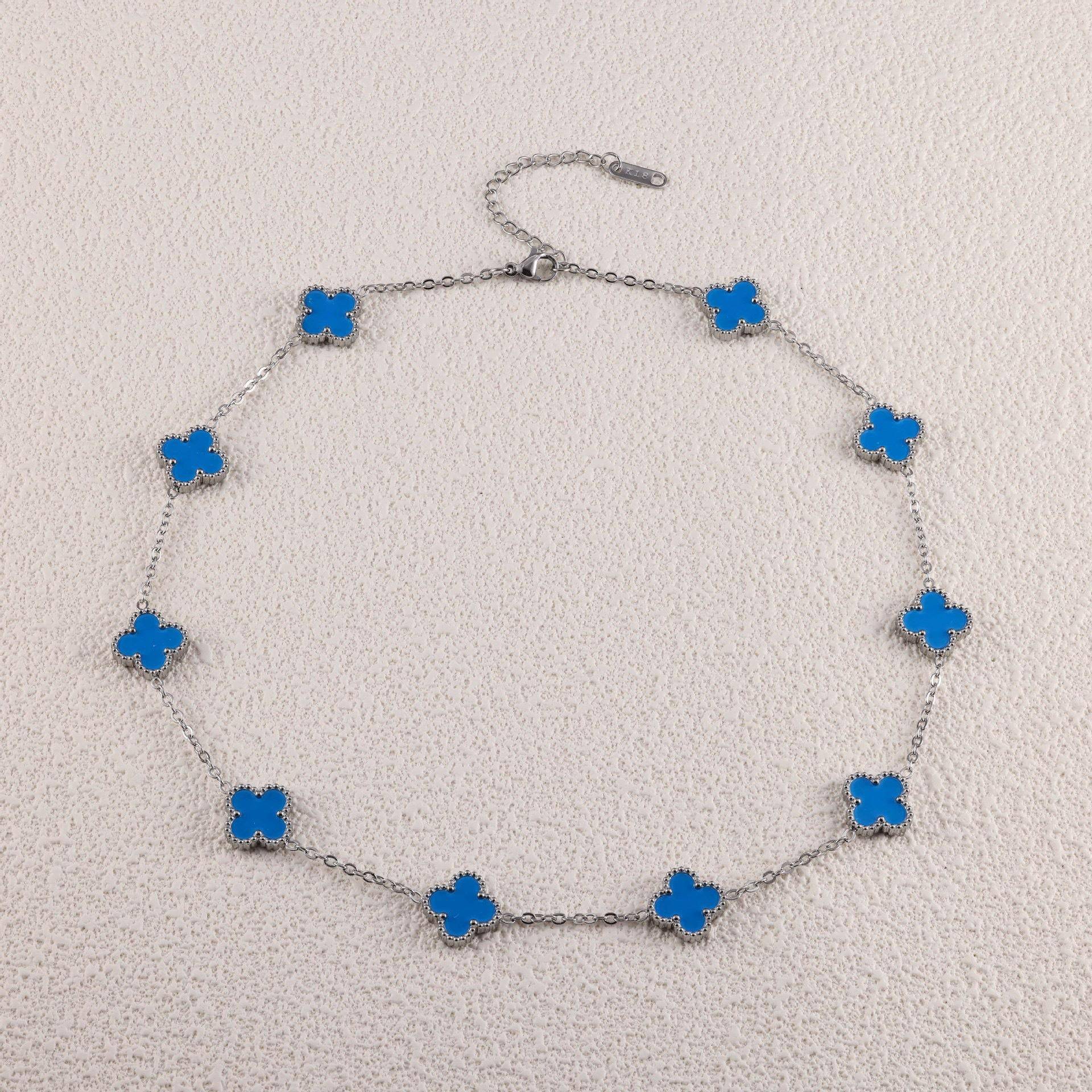 13MM Vierblättriges Kleeblatt Zehn Blumen Halskette Damen Schlüsselbeinkette Mode Kein Farbverlust Premium Gefühl Halskette von Joom DACH