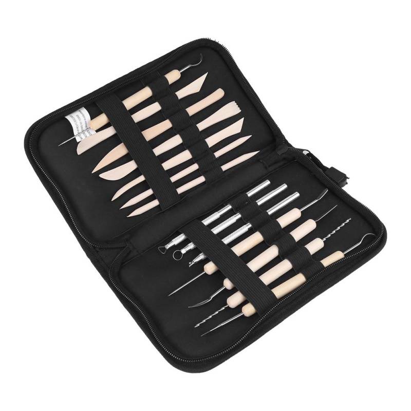 14 Stück Holz Wachs Ton Keramik Schnitzen Modellieren Skulptur DIY Handwerk Werkzeug Mit Oxford Stoff Tasche von Joom DACH