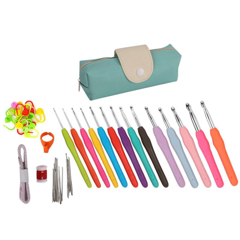 14 Stück TPR Häkelnadeln Strickwerkzeug Nähzubehör Bequemes Handwerk Weben Geschenke von Joom DACH