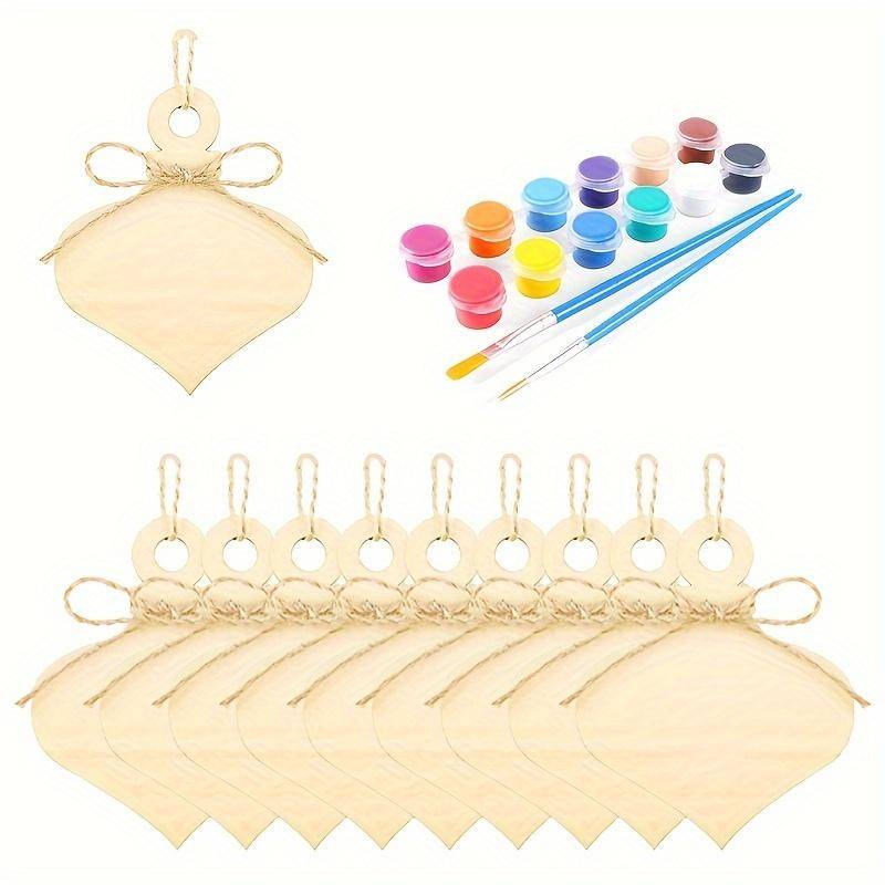 14 Teile/satz DIY Weihnachten Holz Hängen mit Bild Set Holz Blank Holz Stücke mit Bild Set Urlaub Familie Treffen Handwerk 10 wood chips + painting tools von Joom DACH