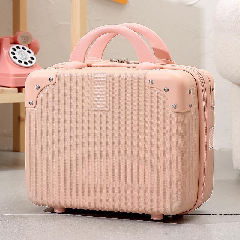 14 Zoll Mini Reisekoffer Kosmetikbox Handgepäck Organizer Make-up-Koffer Kleine Passwortbox Boarding Case für Frauen Mädchen hellrosa von Joom DACH