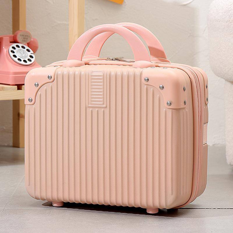 14 Zoll Mini Reisekoffer Kosmetikbox Handgepäck Organizer Make-up-Koffer Kleine Passwortbox Boarding Case für Frauen Mädchen hellrosa von Joom DACH