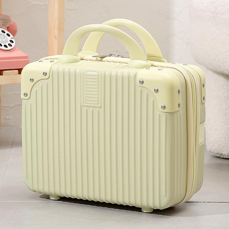 14 Zoll Mini Reisekoffer Kosmetikbox Handgepäck Organizer Make-up-Koffer Kleine Passwortbox Boarding Case für Frauen Mädchen helle gelbe von Joom DACH