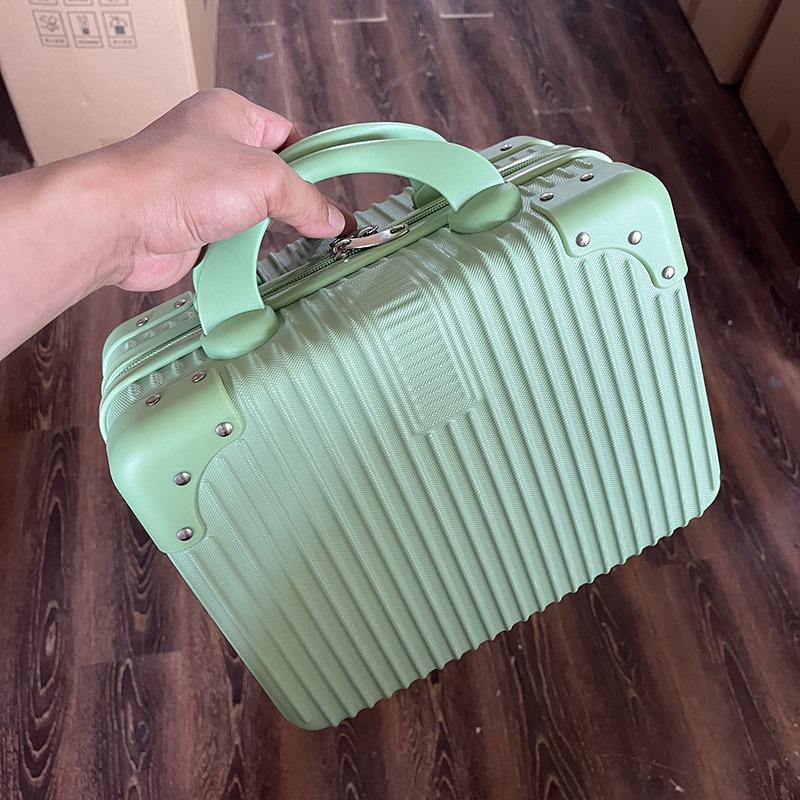 14 Zoll Mini Reisekoffer Kosmetikbox Handgepäck Organizer Make-up-Koffer Kleine Passwortbox Boarding Case für Frauen Mädchen hellgrüne von Joom DACH