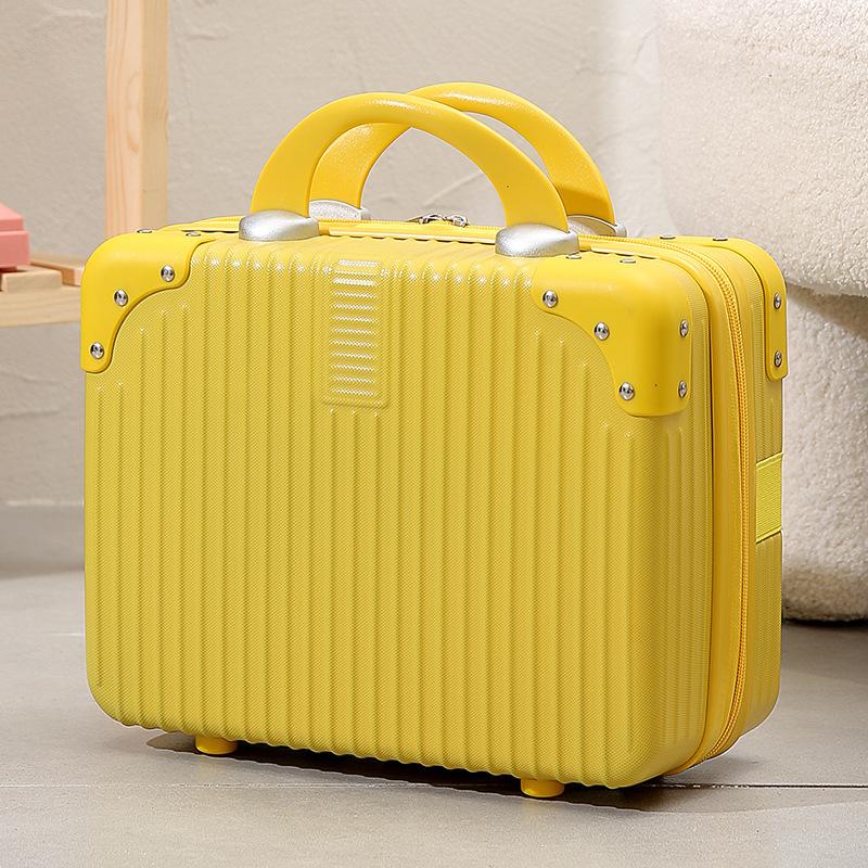 14 Zoll Mini Reisekoffer Kosmetikbox Handgepäck Organizer Make-up-Koffer Kleine Passwortbox Boarding Case für Frauen Mädchen gelb von Joom DACH
