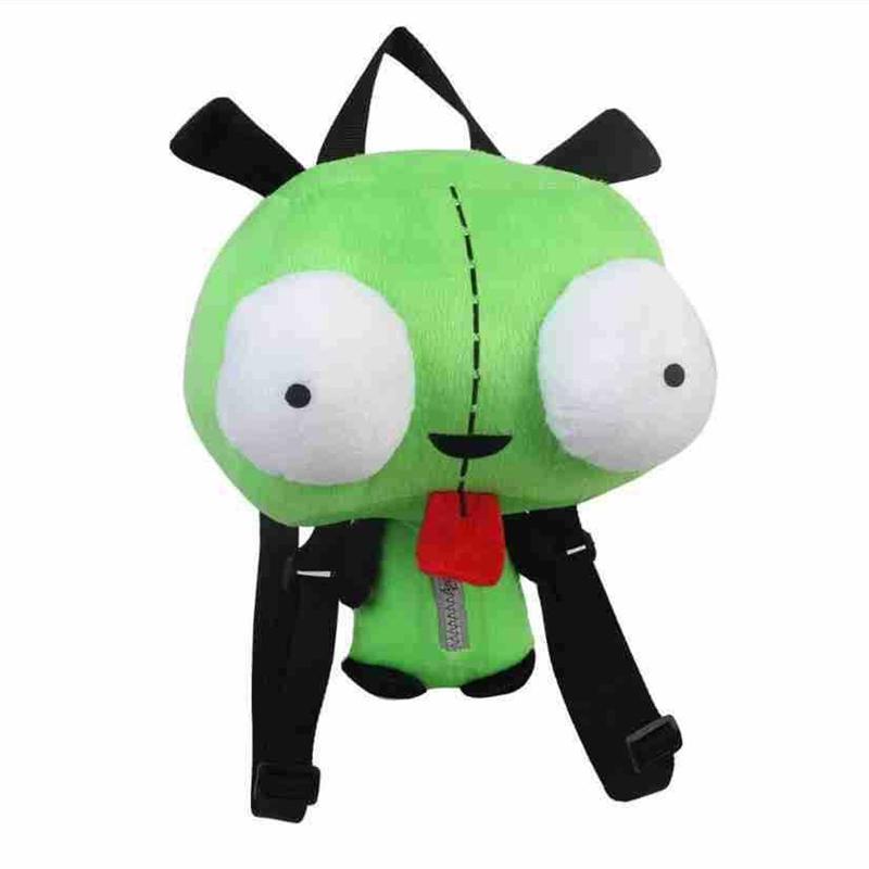 14 Zoll New Alien Invader Zim 3D-Augen Roboter Mädchen Niedlicher Plüsch-Rucksack Grüne Tasche Weihnachtsgeschenk Mädchen Plüschtier 35CM von Joom DACH