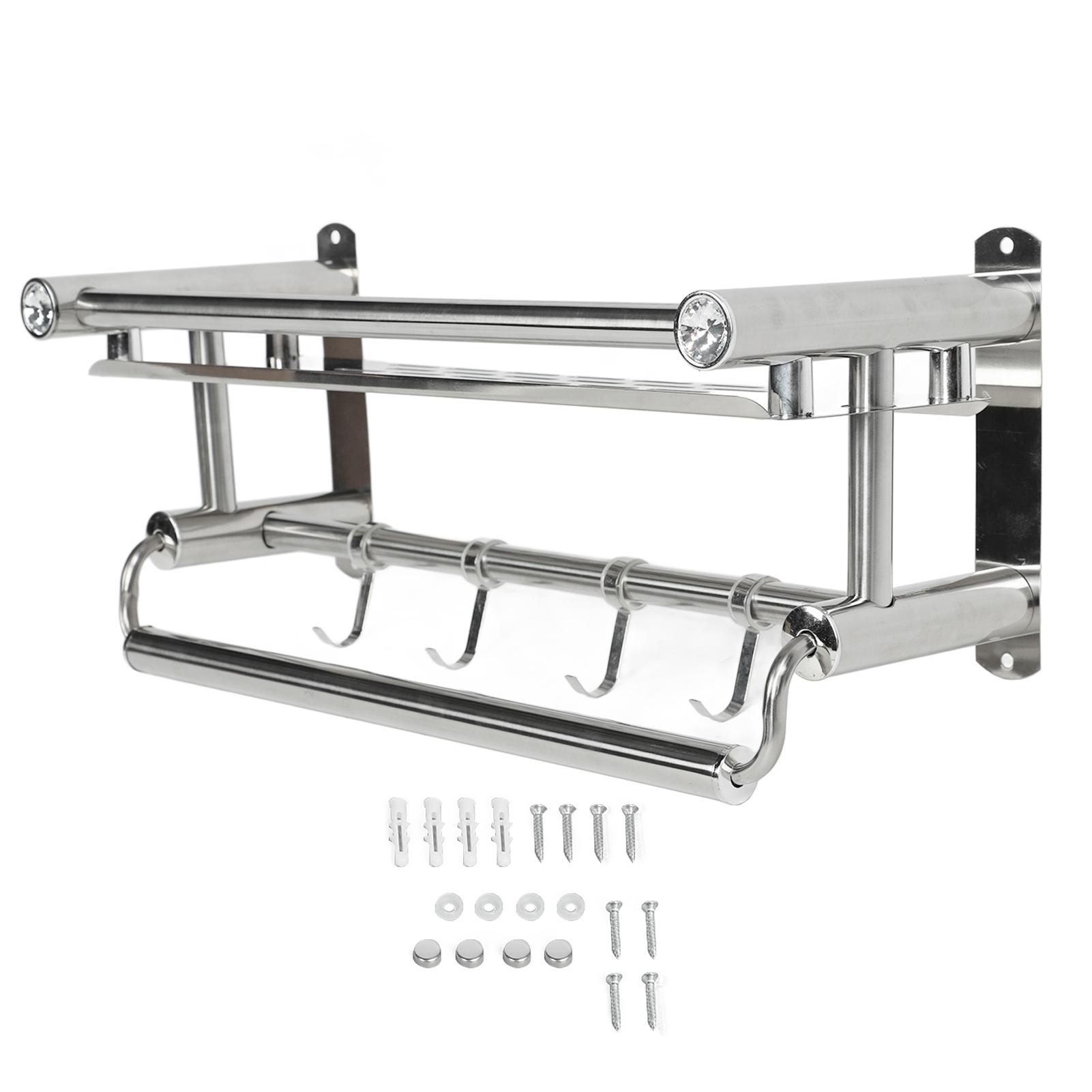 15,7 Zoll Badezimmerregal Wandmontiert 201 Edelstahl Wasserdicht Korrosionsschutz Handtuchhalter von Joom DACH