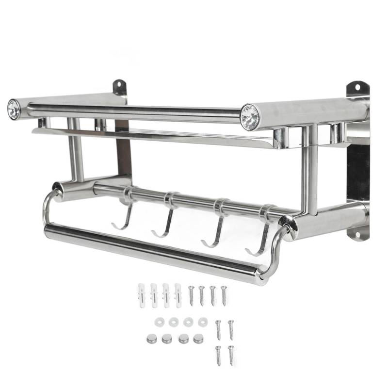 15,7 Zoll Badezimmerregal Wandmontiert 201 Edelstahl Wasserdicht Korrosionsschutz Handtuchhalter von Joom DACH