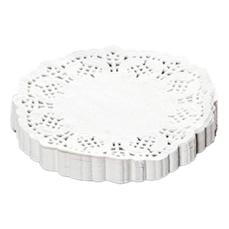 150 Stück Weiße Spitze Runde Papierdeckchen Einweg Hohl Blume Ölabsorbierendes Papier für Frittiertes von Joom DACH