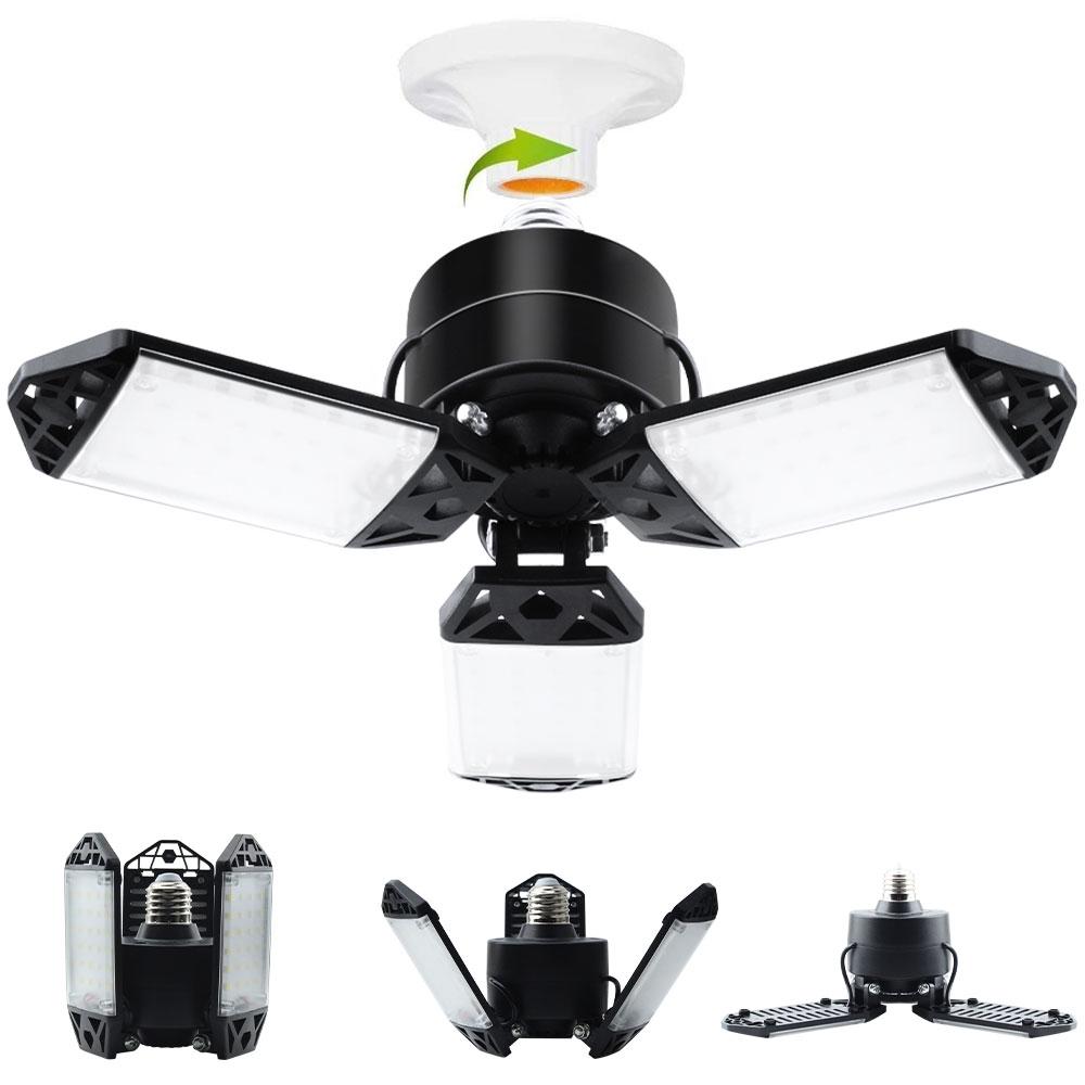 15000LM 150W faltbare LED-Lampen E27 Garagenlicht verstellbare Multi-Panel-Marktladen-Deckenleuchte für Werkstatt-Lagerbeleuchtung 5 Leaf Light-80W von Joom DACH