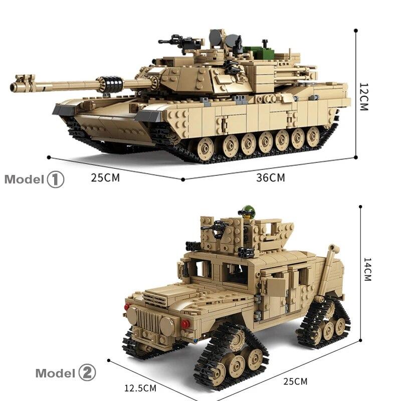 1507 Teile/satz 2in1 Transformierbarer Militär M1A2 Taktischer Panzer Hummer Auto Bausteine mit 6 Soldatenfiguren Ziegel Spielzeug Geschenke für Jungen Kinder No Box von Joom DACH