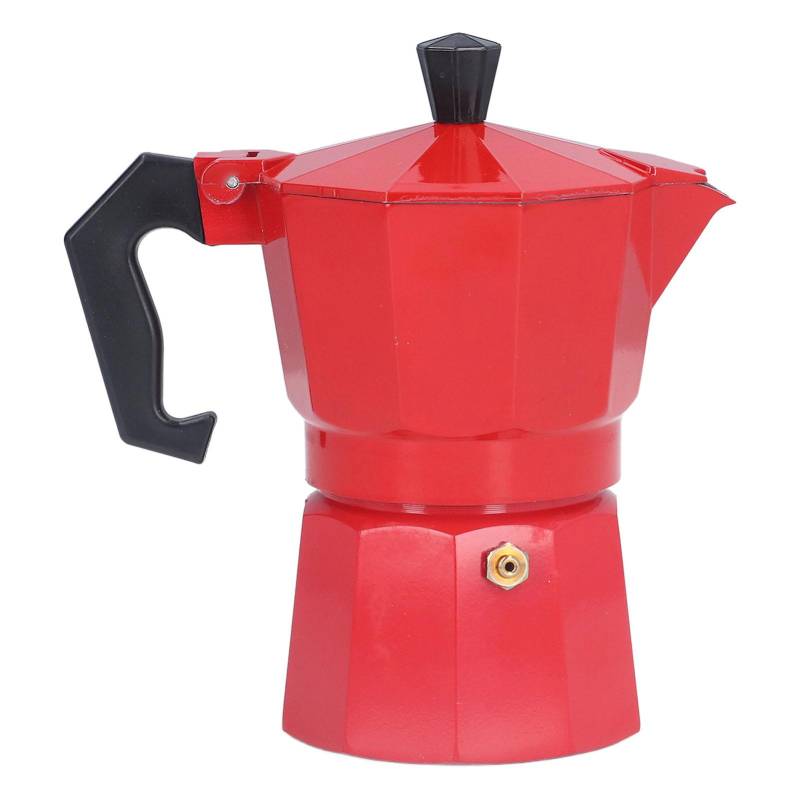 150ML 3 Tassen Aluminium Kaffeekanne Perkolator Italienische Cafetiere Haushalt Moka Kaffee Teezubereiter Rot L(for 6.5-9kg) rot von Joom DACH