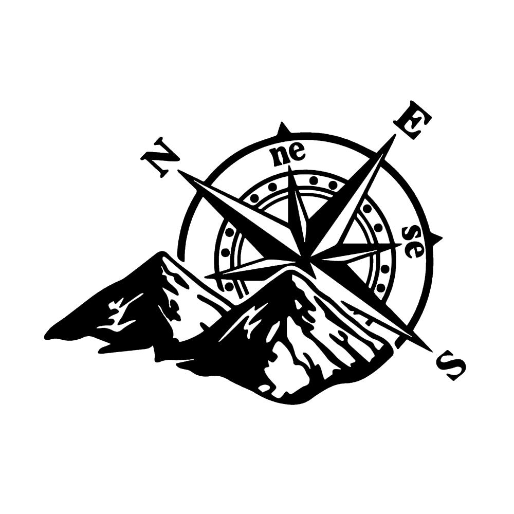 16,6x12,7 cm Berg Kompass Auto Aufkleber Lustige Vinyl Auto Styling Aufkleber Für Auto Fenster Motorrad schwarz von Joom DACH