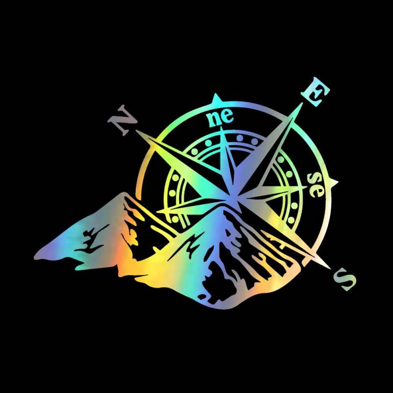 16,6x12,7 cm Berg Kompass Auto Aufkleber Lustige Vinyl Auto Styling Aufkleber Für Auto Fenster Motorrad tiefseeblau von Joom DACH