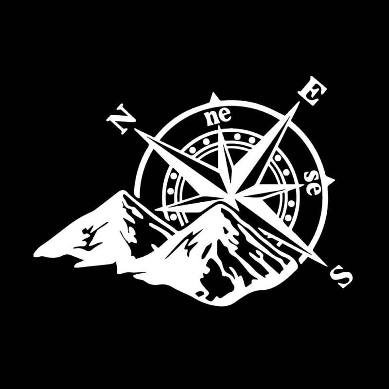 16,6x12,7 cm Berg Kompass Auto Aufkleber Lustige Vinyl Auto Styling Aufkleber Für Auto Fenster Motorrad weiß von Joom DACH