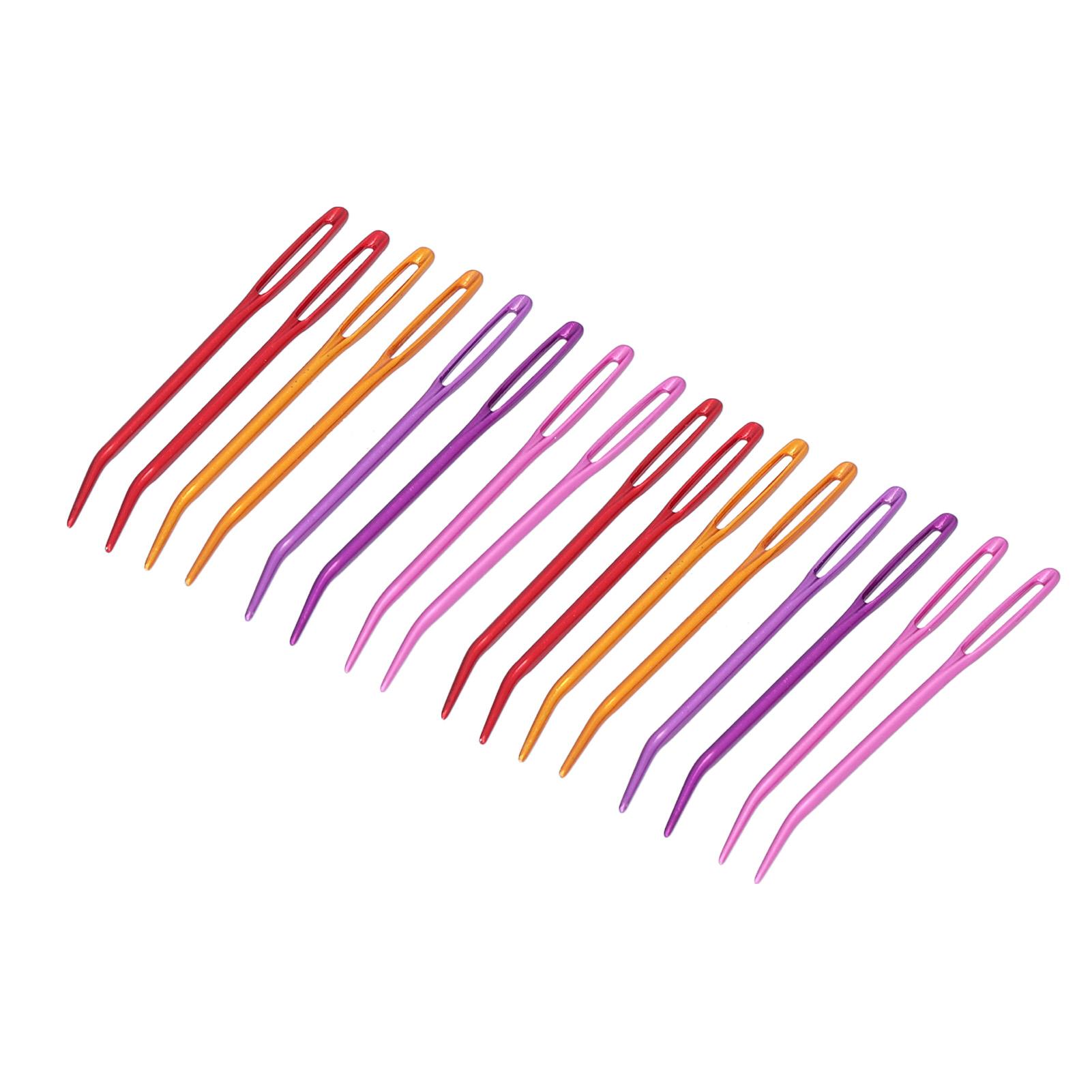 16 Stück Gobelin-Nadeln Großes Öhr Gebogene Spitze Stricknadeln mit Aufbewahrungsboxen für Gobelin-Nähen von Joom DACH