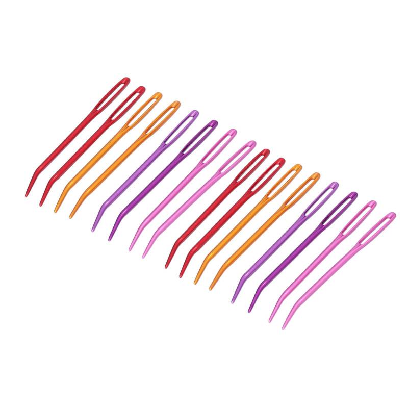 16 Stück Gobelin-Nadeln Großes Öhr Gebogene Spitze Stricknadeln mit Aufbewahrungsboxen für Gobelin-Nähen von Joom DACH