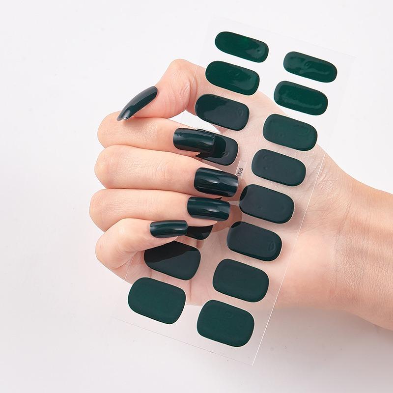 16 Tipps Transparente, halbgehärtete Gel-Nagelpflasterstreifen Reine Farbe UV/LED-Backlampe Gel-Nagellack-Wraps Volldeckender Gel-Aufkleber CS006 von Joom DACH