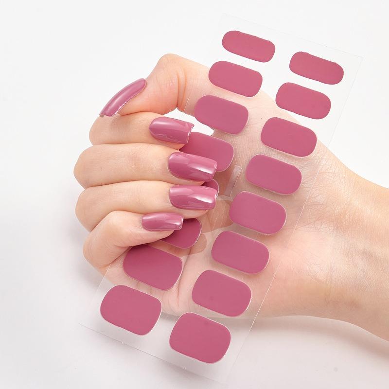 16 Tipps Transparente, halbgehärtete Gel-Nagelpflasterstreifen Reine Farbe UV/LED-Backlampe Gel-Nagellack-Wraps Volldeckender Gel-Aufkleber CS016 von Joom DACH