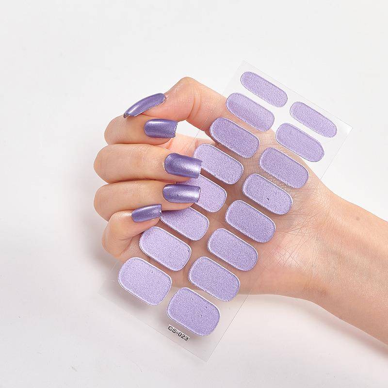 16 Tipps Transparente, halbgehärtete Gel-Nagelpflasterstreifen Reine Farbe UV/LED-Backlampe Gel-Nagellack-Wraps Volldeckender Gel-Aufkleber CS023 von Joom DACH