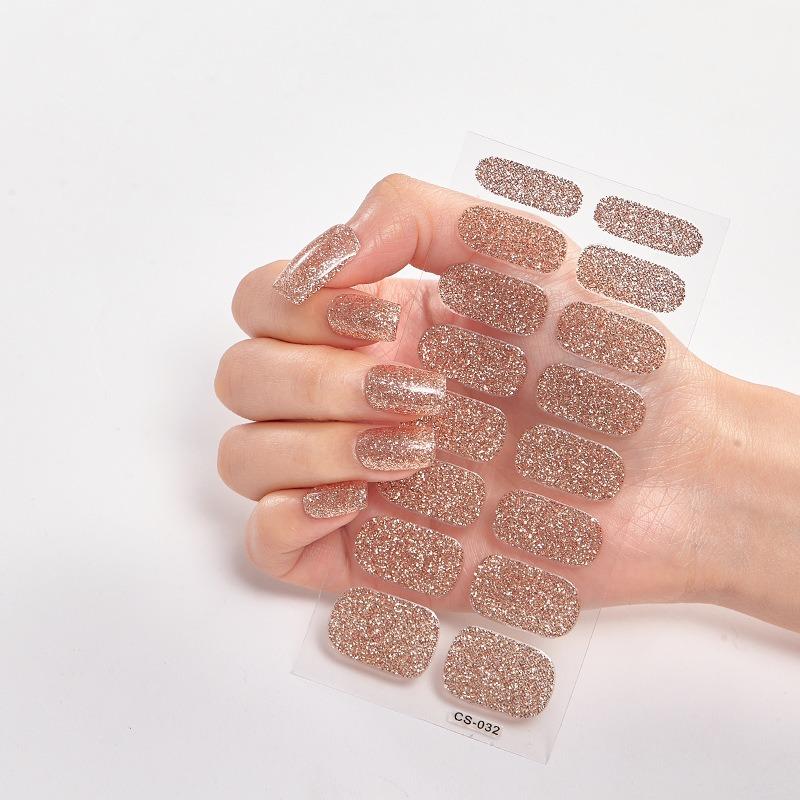 16 Tipps Transparente, halbgehärtete Gel-Nagelpflasterstreifen Reine Farbe UV/LED-Backlampe Gel-Nagellack-Wraps Volldeckender Gel-Aufkleber CS032 von Joom DACH