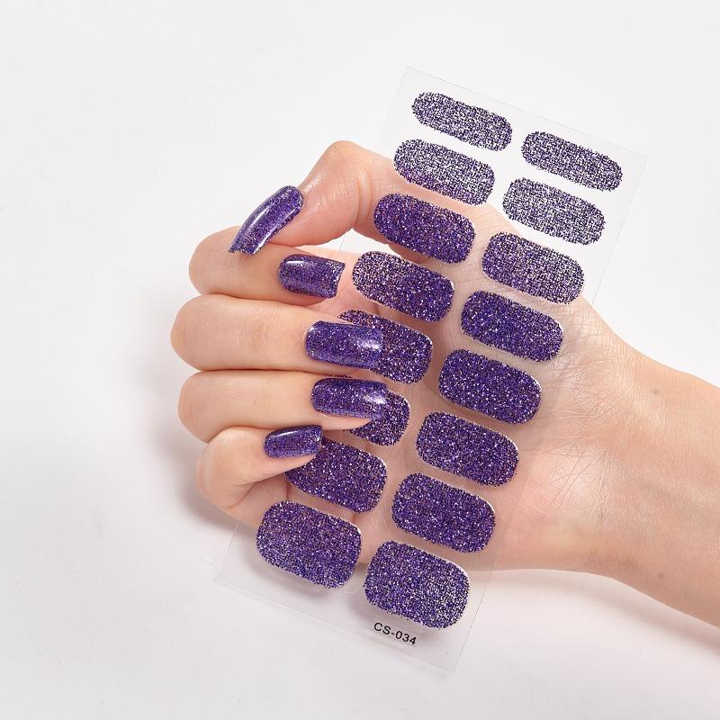 16 Tipps Transparente, halbgehärtete Gel-Nagelpflasterstreifen Reine Farbe UV/LED-Backlampe Gel-Nagellack-Wraps Volldeckender Gel-Aufkleber CS034 von Joom DACH