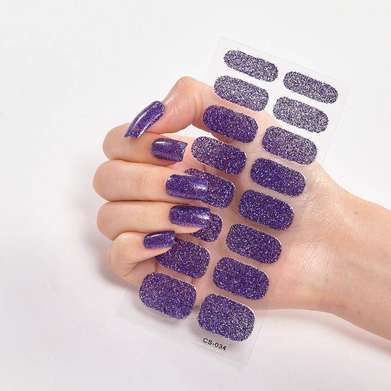 16 Tipps Transparente, halbgehärtete Gel-Nagelpflasterstreifen Reine Farbe UV/LED-Backlampe Gel-Nagellack-Wraps Volldeckender Gel-Aufkleber CS034 von Joom DACH