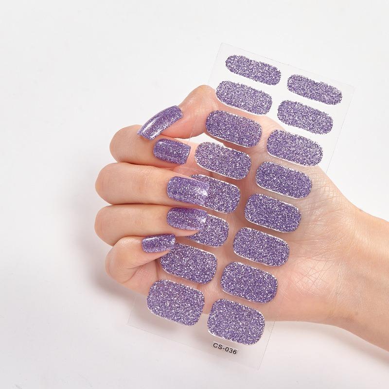 16 Tipps Transparente, halbgehärtete Gel-Nagelpflasterstreifen Reine Farbe UV/LED-Backlampe Gel-Nagellack-Wraps Volldeckender Gel-Aufkleber CS036 von Joom DACH