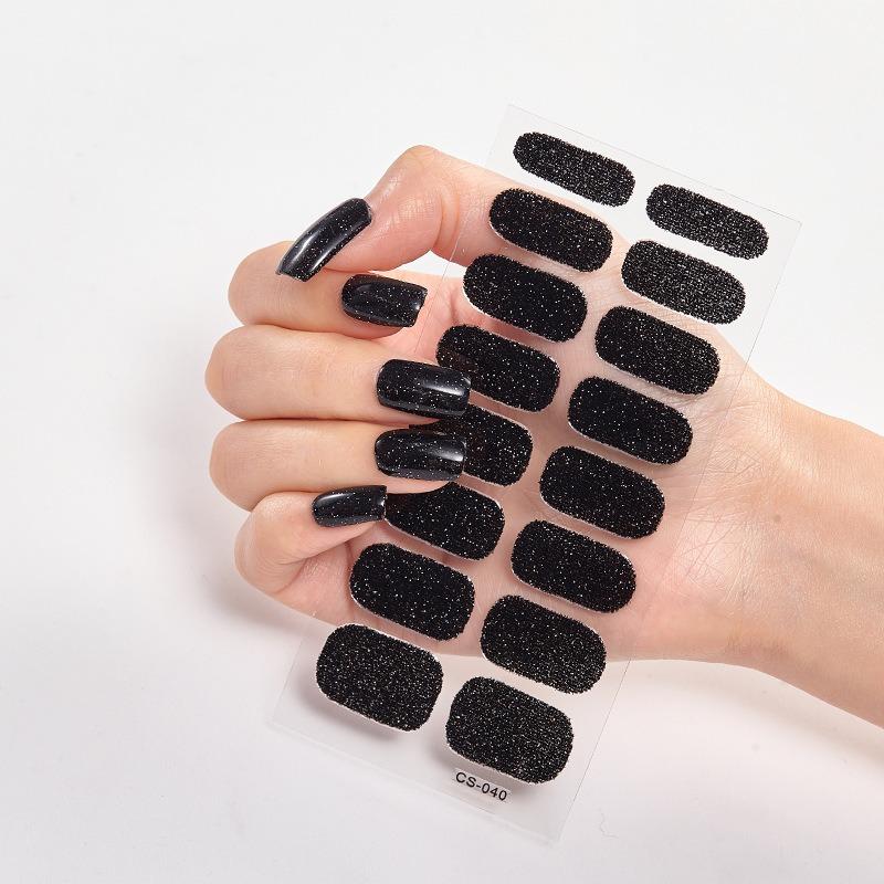 16 Tipps Transparente, halbgehärtete Gel-Nagelpflasterstreifen Reine Farbe UV/LED-Backlampe Gel-Nagellack-Wraps Volldeckender Gel-Aufkleber CS040 von Joom DACH