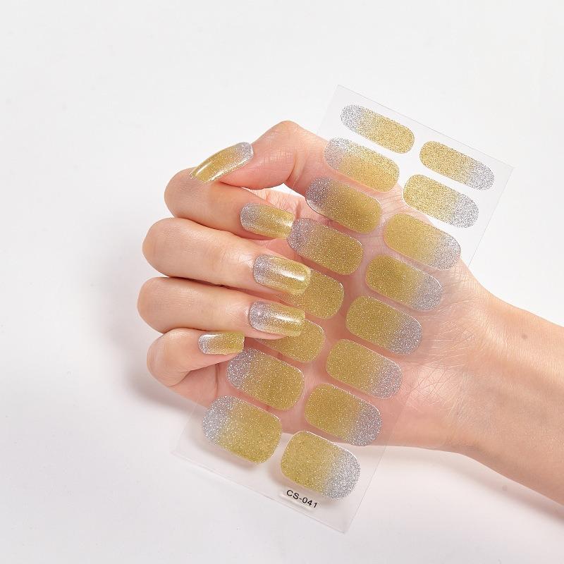 16 Tipps Transparente, halbgehärtete Gel-Nagelpflasterstreifen Reine Farbe UV/LED-Backlampe Gel-Nagellack-Wraps Volldeckender Gel-Aufkleber CS041 von Joom DACH