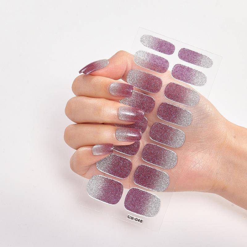 16 Tipps Transparente, halbgehärtete Gel-Nagelpflasterstreifen Reine Farbe UV/LED-Backlampe Gel-Nagellack-Wraps Volldeckender Gel-Aufkleber CS048 von Joom DACH