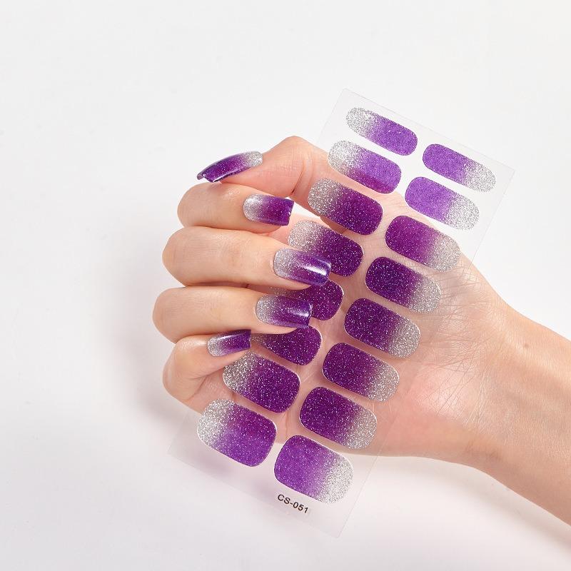 16 Tipps Transparente, halbgehärtete Gel-Nagelpflasterstreifen Reine Farbe UV/LED-Backlampe Gel-Nagellack-Wraps Volldeckender Gel-Aufkleber CS051 von Joom DACH
