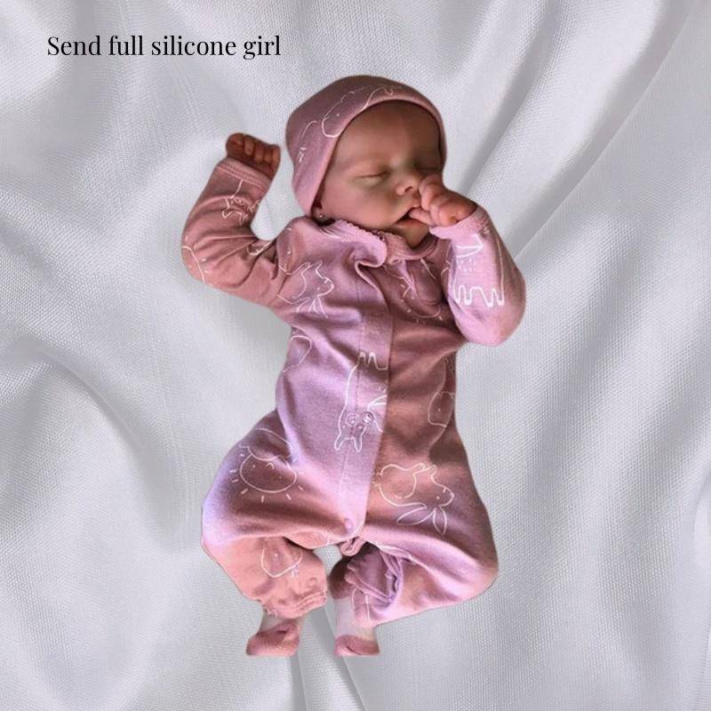 17 Zoll lebensechte schlafende Reborn-Puppen TWIN A Exquisite bemalte Haut Simulationspuppe Vollvinylkörper Wasserdichte Wiedergeburtspuppen Kinderhaus Spielspielzeug full silicone girl von Joom DACH