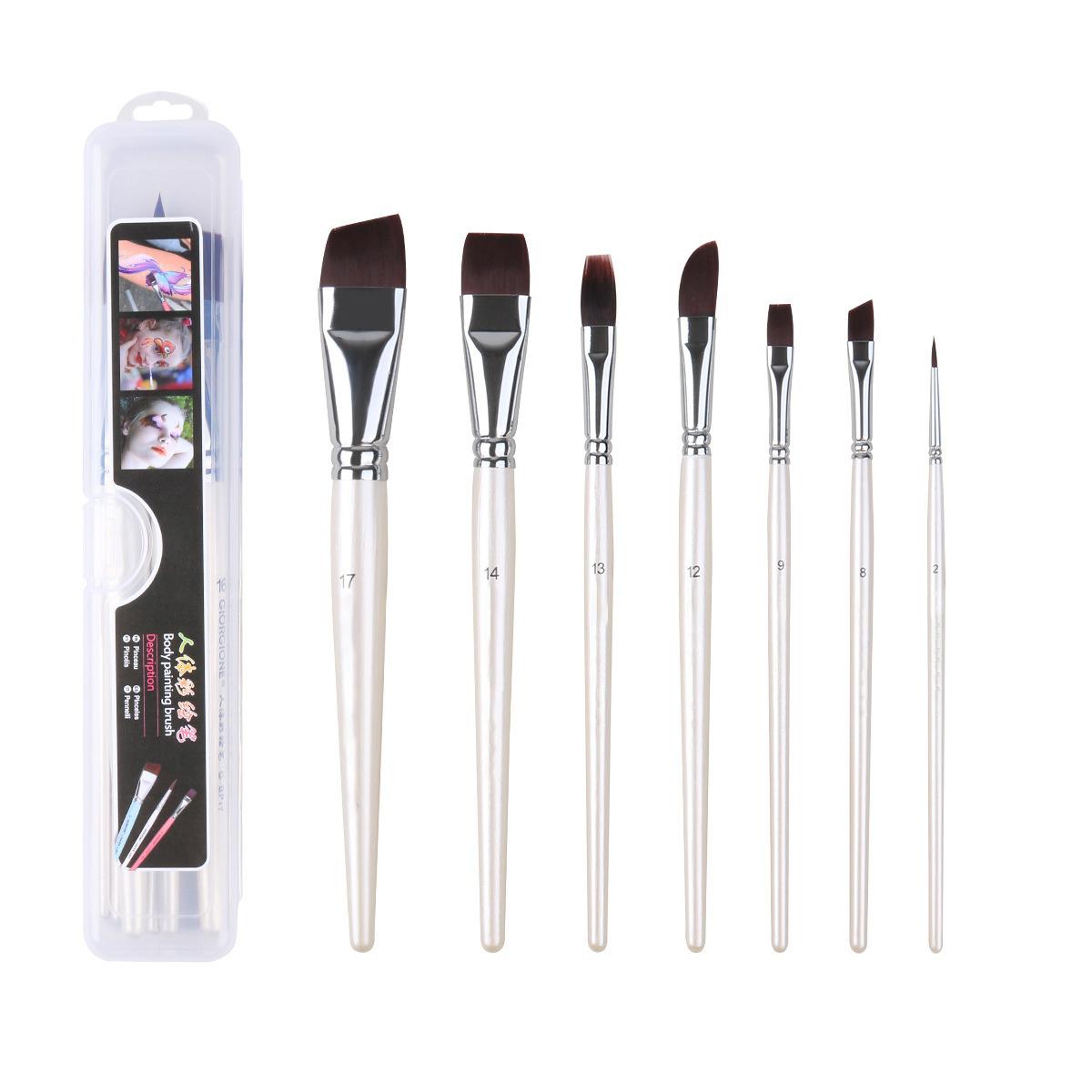 17-teiliges Set mit Pinseln für die Bemalung des menschlichen Körpers und Gesichtsbemalung, geprägte Pinsel für die Bemalung des Gesichts von Kindern, professionelles Künstlerbedarf von Joom DACH