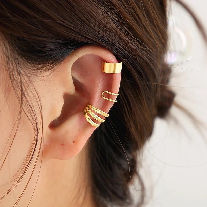 17KM Blätter Clip-Ohrringe für Damen Kreativ Einfach C Schmetterling Ohrklemme Nicht-Piercing Ohrclips Set Trendschmuck von Joom DACH