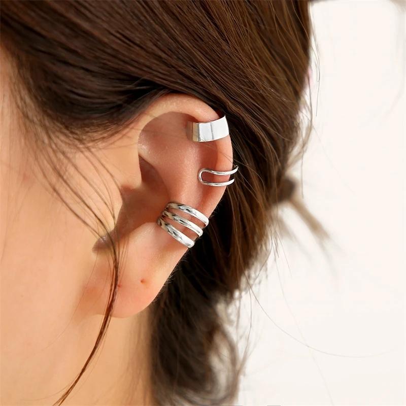 17KM Blätter Clip-Ohrringe für Damen Kreativ Einfach C Schmetterling Ohrklemme Nicht-Piercing Ohrclips Set Trendschmuck von Joom DACH