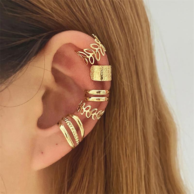 17KM Blätter Clip-Ohrringe für Damen Kreativ Einfach C Schmetterling Ohrklemme Nicht-Piercing Ohrclips Set Trendschmuck von Joom DACH