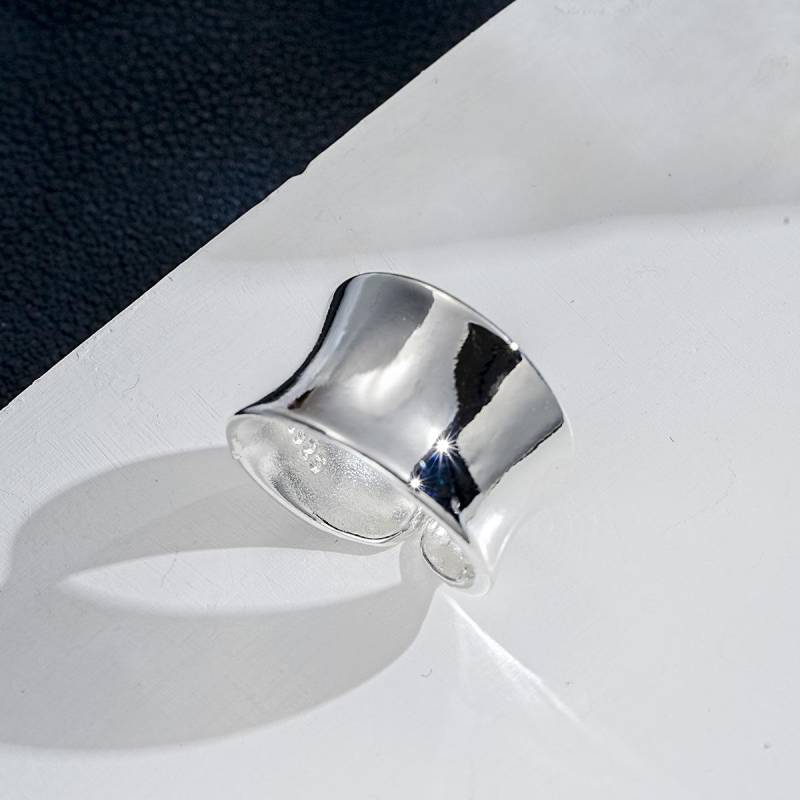 17KM Mode Goldfarbe Glatte Geometrische Offene Ringe Set Für Frauen Übertriebenes Metall Unregelmäßiger Dicker Klobiger Ring Trendiger Schmuck Geschenke von Joom DACH