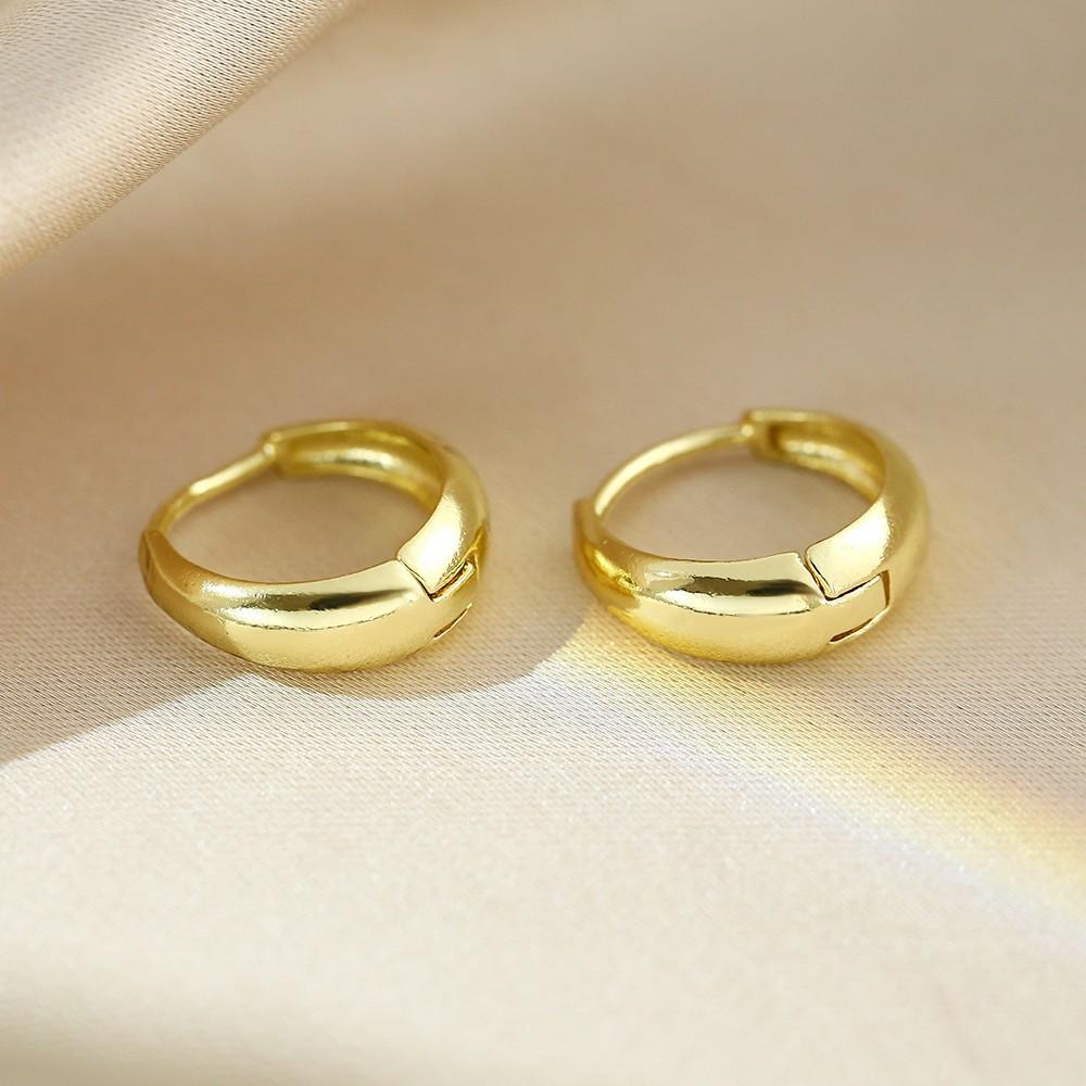 17KM Retro 18K Gold Mini Zirkon Creolen für Frauen Kreuz Kleeblatt Ohrstecker Zubehör Schmuck 8 von Joom DACH