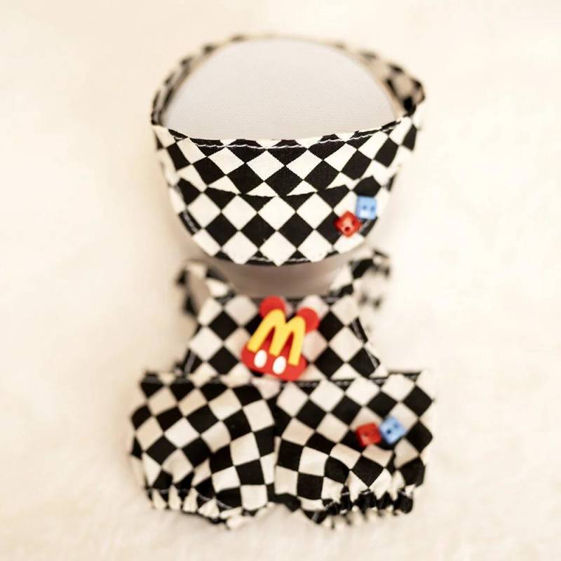 17cm Puppenkleidung Schachbrett Tennis Kleidungsset Baby Anhänger Kleidung Hosenträgerhose Kleidung Ersatz Trend Geschenk fit 17cm Labubu Doll von Joom DACH