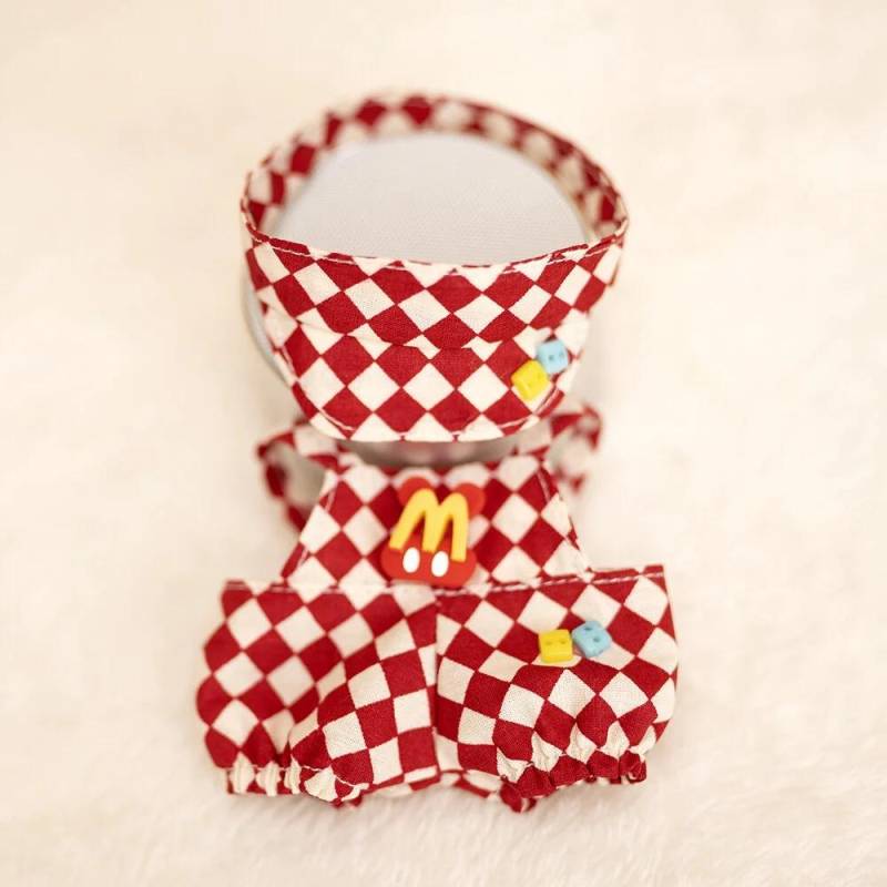 17cm Puppenkleidung Schachbrett Tennis Kleidungsset Baby Anhänger Kleidung Hosenträgerhose Kleidung Ersatz Trend Geschenk fit 17cm Labubu Doll von Joom DACH