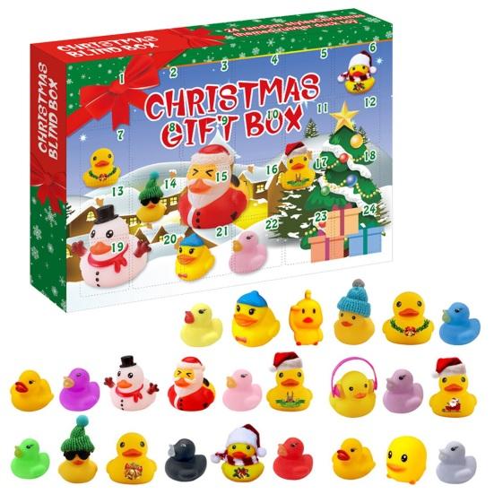 18/24 Stück Kinder-Adventskalender, niedlich, sicher, umweltfreundlich, gelbe Ente, Badespielzeug, Weihnachten A von Joom DACH