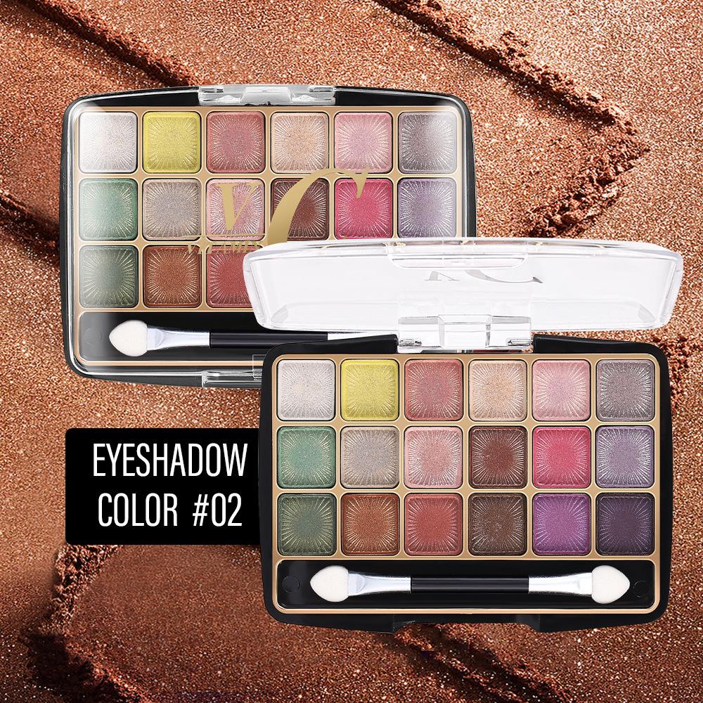 18-Farben-Lidschatten-Palette, mattes Pailletten-Puder, lichtecht, langlebig, schweißbeständig, Puder, Rouge, weibliche Make-up-Palette von Joom DACH