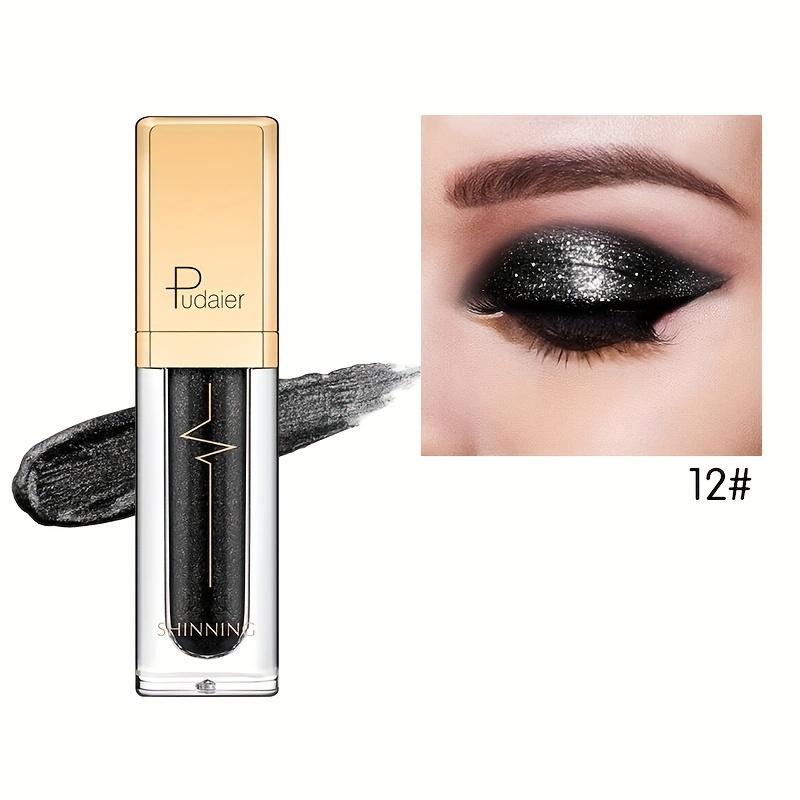 18 Farben Mikro Glitzer Lidschatten flüssig, Ziegelstein Perlglanz Lidschatten flüssig wasserfestes Make-up Smokey Make-up langanhaltender Lidschatten 12 von Joom DACH